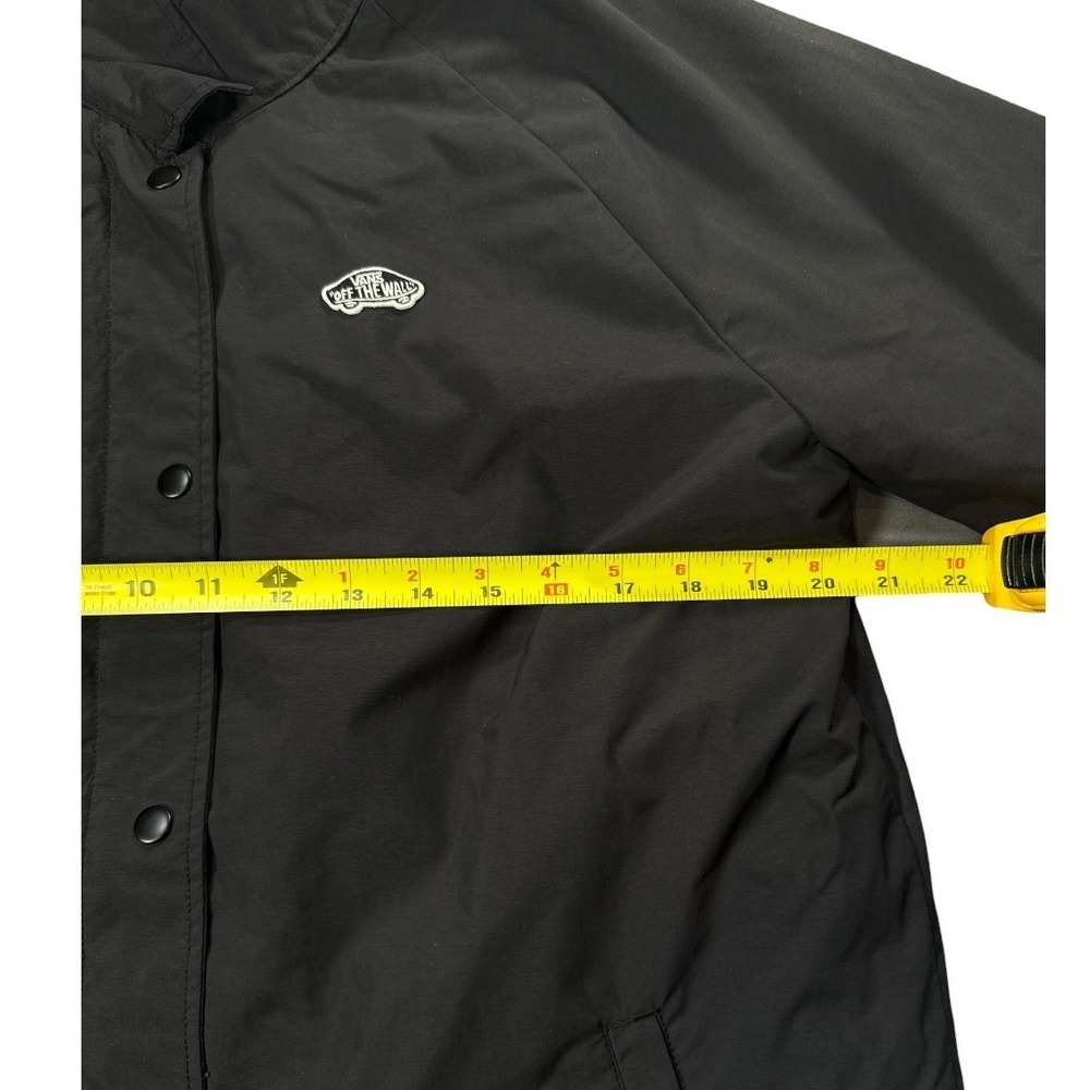 Vans Mens Black Nylon Snap Front Coach‎ Jacket Size L Lightweight Casual - Picture 5 of 8
